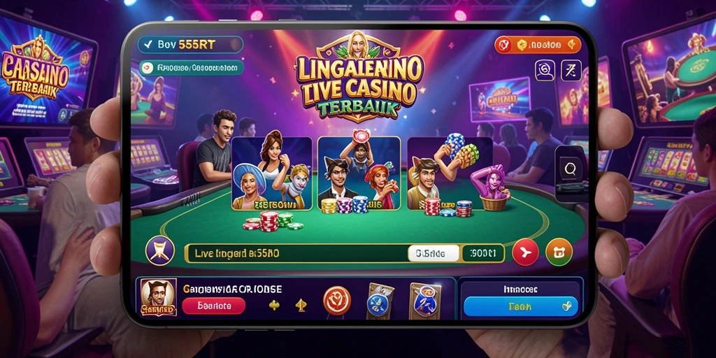 Screenshot utama 55RT menampilkan gameplay seru Live Casino.