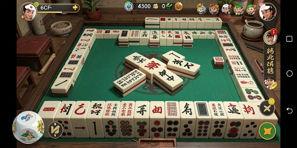 Tampilan gameplay menegangkan di <strong>6CF</strong> saat menyusun ubin Mahjong.