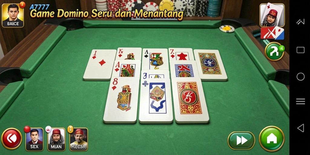 Gambaran menarik dari gameplay seru A7777, menampilkan aksi domino yang kompetitif.