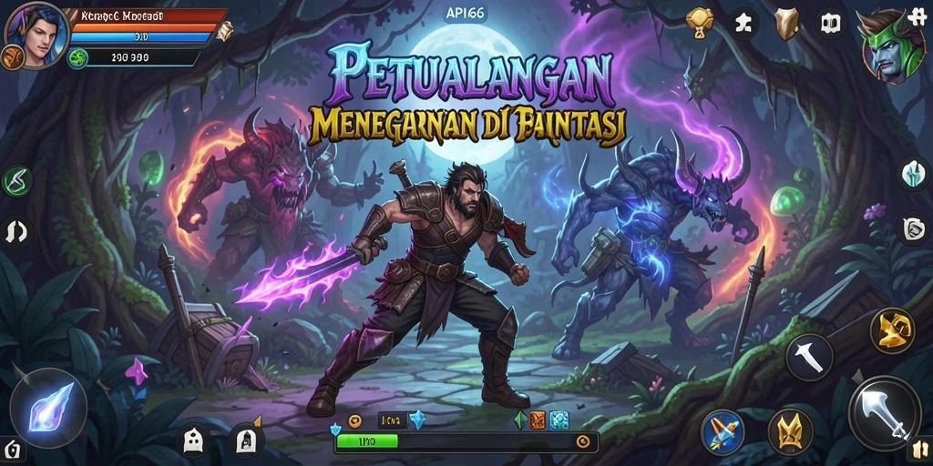 Tangkapan layar dari gameplay API66 yang menampilkan petualangan epik.