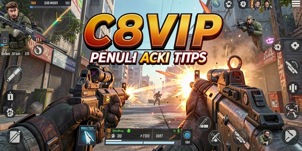 Tampilan gameplay C8VIP dengan aksi tembak-menembak yang mendebarkan.
