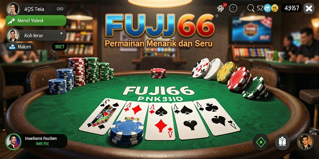 Tampilan menarik dari gameplay Poker di FUJI66.