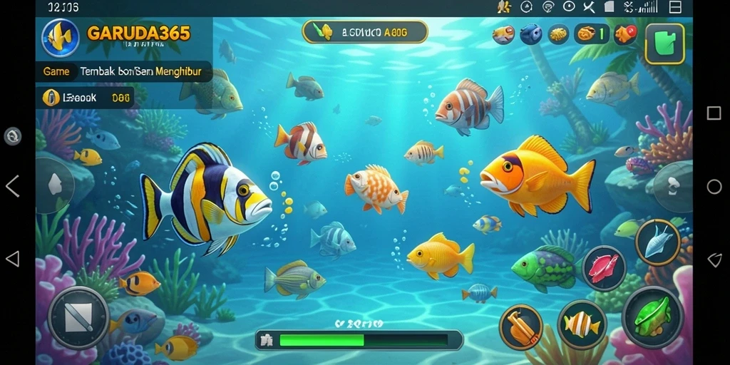 Tampilan screenshot utama gameplay Tembak Ikan GARUDA365.