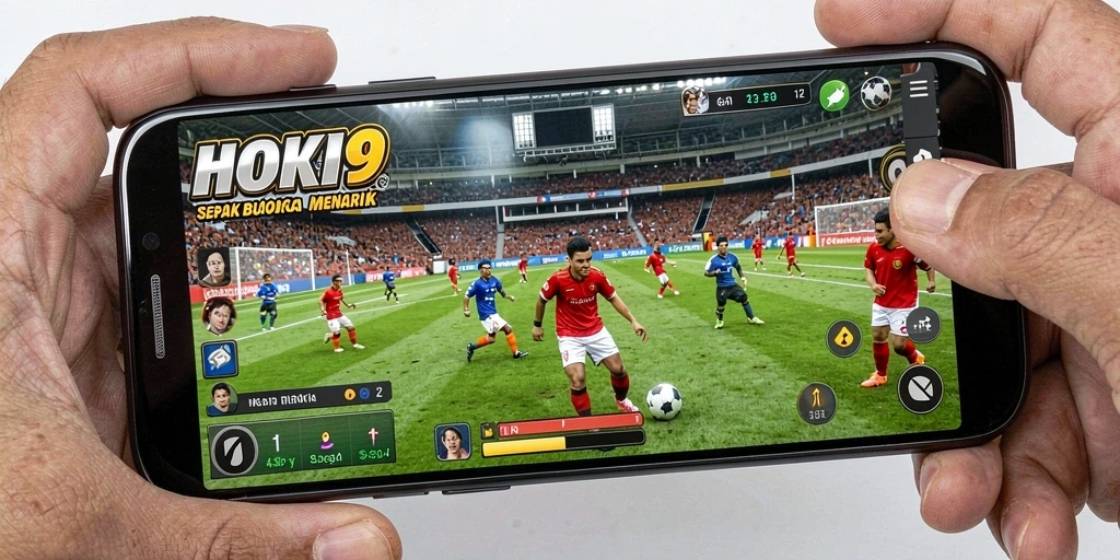 Screenshot HOKI9 menampilkan aksi seru di lapangan sepak bola.