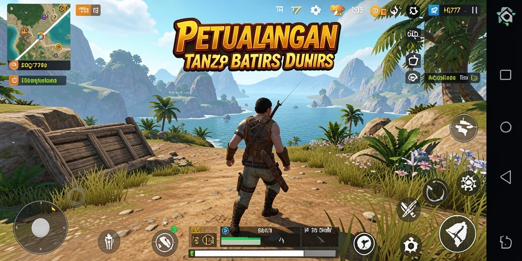 Screenshot gameplay HQ777 yang menunjukkan eksplorasi dunia terbuka.