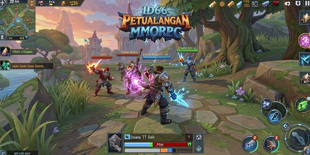 Tampilan gameplay ID66 yang memukau dan penuh aksi dalam dunia MMORPG.