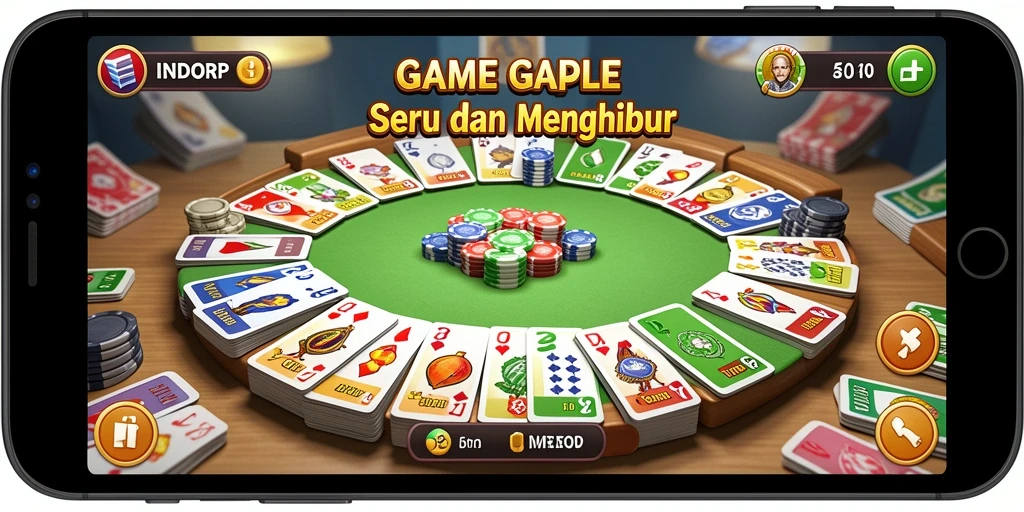 Tampilan gameplay Gaple yang menarik dan interaktif.
