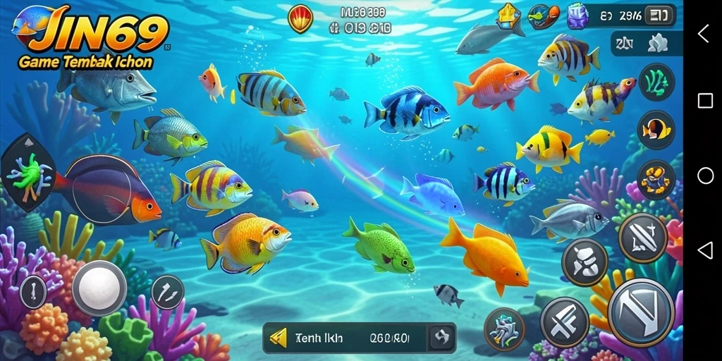 Tampilan gameplay seru Tembak Ikan di JIN69.