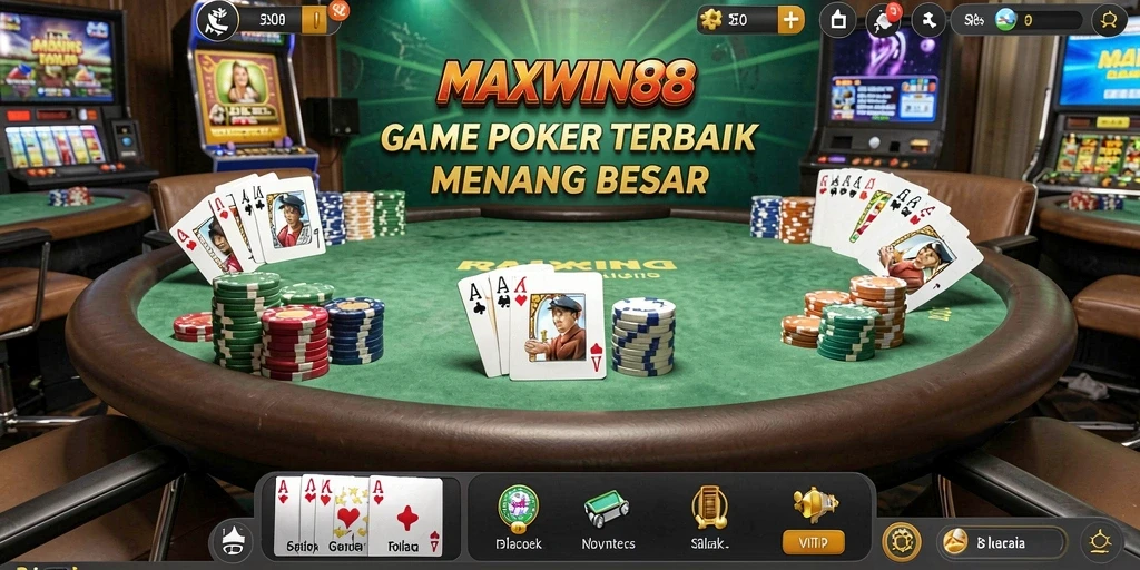 Tampilan gameplay Poker mendebarkan di MAXWIN88