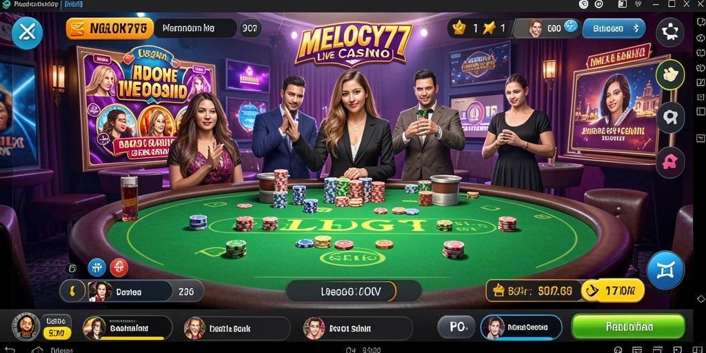 Tampilan menarik dari gameplay Live Casino di MELODY77.