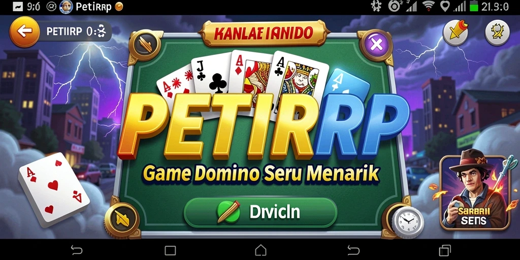 Tampilan gameplay Domino seru di PETIRRP yang menantang.