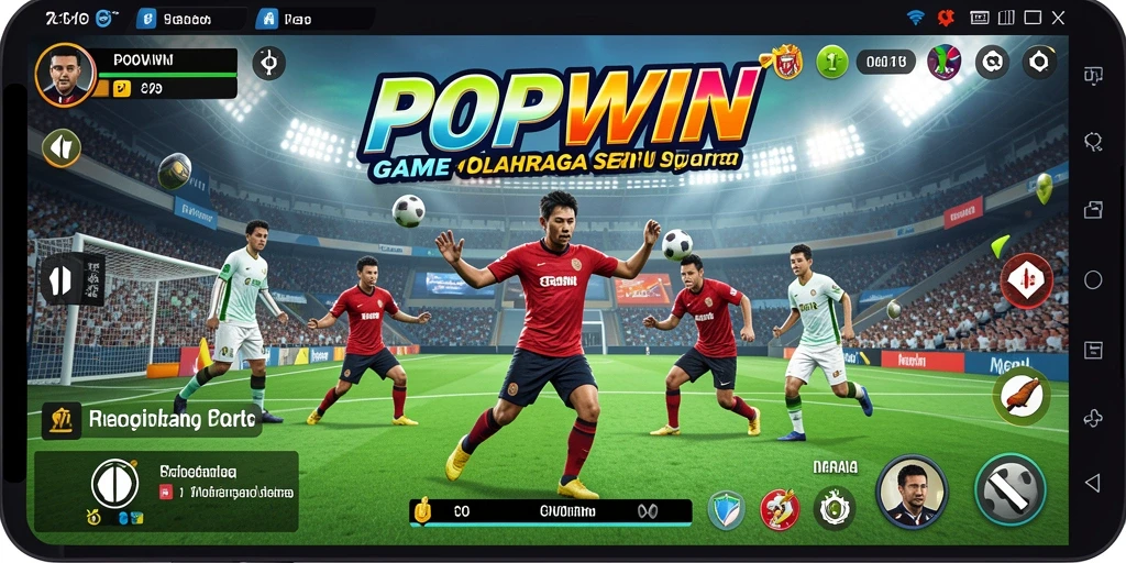 Screenshot POPWIN menunjukkan gameplay olahraga yang seru dan interaktif.