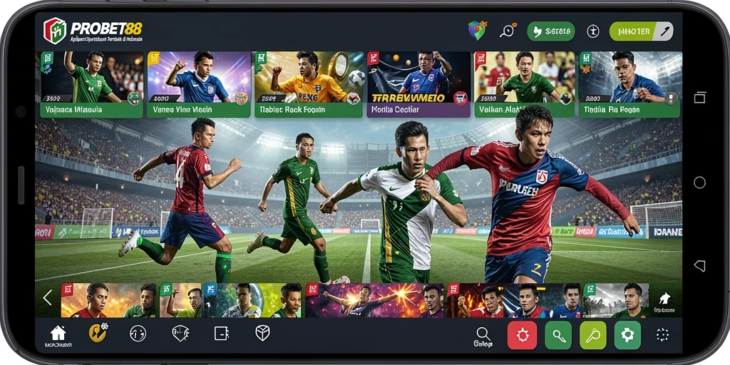 Tampilan screenshot PROBET88 menampilkan antarmuka Sportsbook yang menarik.