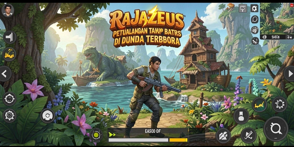 Tampilan gameplay yang menakjubkan di dunia terbuka RAJAZEUS.