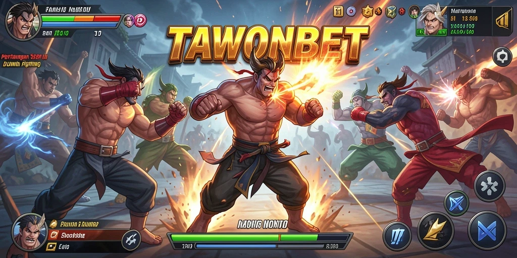Screenshot menunjukkan aksi perebutan kemenangan dalam pertarungan Fighting.