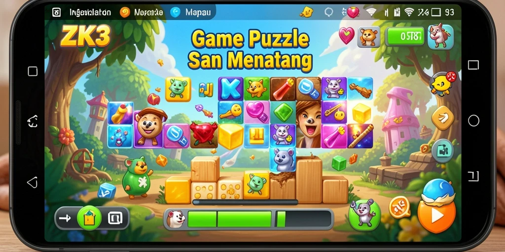 Tangkapan layar ZK3 menampilkan gameplay puzzle yang menarik dan menantang.